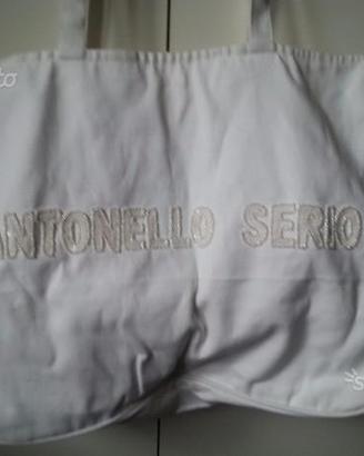 Borsa Antonello Serio nuova bianca in tela
