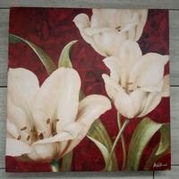 Quadro moderno Gigli su sfondo bordeaux