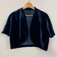 LUISA SPAGNOLI Coprispalle bolero blu in velluto