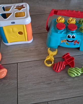 Set giochi Chicco/Clementoni, completo di scatole