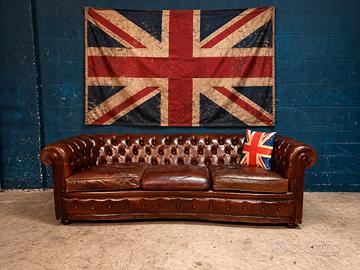 Divano Chester Chesterfield vero cuoio inglese 