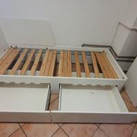 lettino singolo/matrimoniale con cassettoni