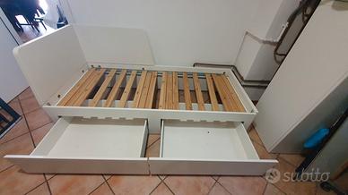 lettino singolo/matrimoniale con cassettoni