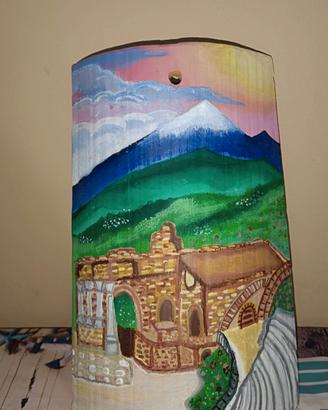 canale dipinto a mano con colori acrilici 