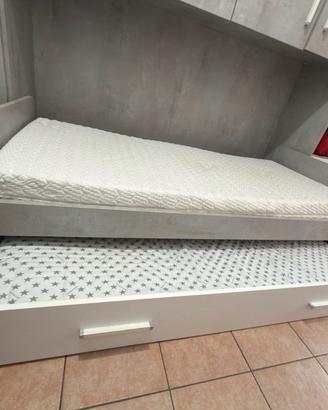 Letto singolo doppio con materassi