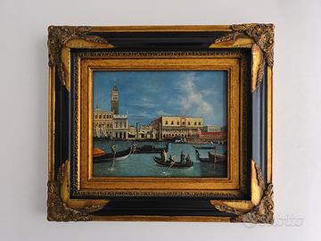 Piazza S.Marco (Venezia) olio su Tavola-Luigi Bisi