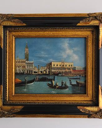 Piazza S.Marco (Venezia) olio su Tavola-Luigi Bisi