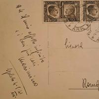 cartolina 1941 con Mussolini e Hitler