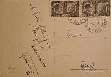 cartolina 1941 con Mussolini e Hitler
