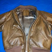 Giubbotto in pelle marrone stile bomber