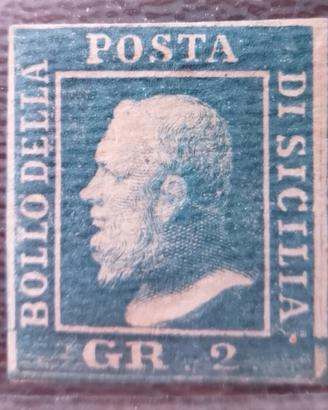 A.S.I.-Regno di Sicilia-2 gr. azzurro chiaro usato