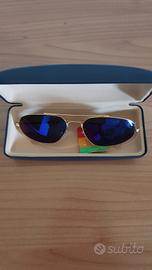 Occhiali aviatore specchiati blu nuovi REBEX 