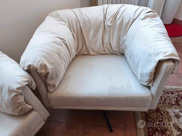 2 Poltrone Velluto Girevoli Come Nuove

