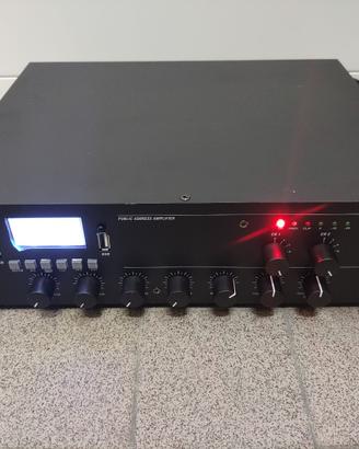 Amplificatore mixer PA per linea 100V 2 canali 50W
