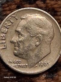 moneta da one dime degli USA del 1965
