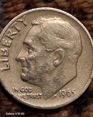 moneta da one dime degli USA del 1965