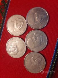 5 monete da 20 dracme anni fine 70 e 80