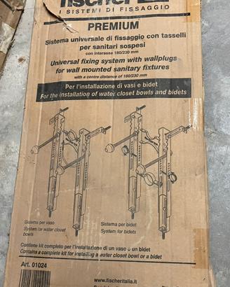 Sistema fissaggio tasselli sanitari sospesi