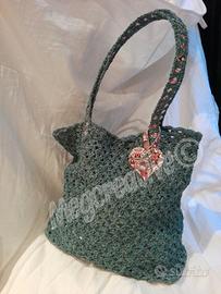 Borsa uncinetto. Fettuccia. Handmade