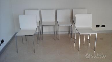 Sedie PVC bianche struttura cromata