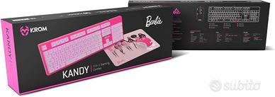 Kit Tastiera + Mouse + Tappetino Barbie da Gaming