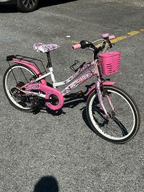 Bici bambina / ragazza rosa con cambio e cestino
