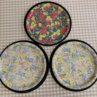3 Vassoi Vintage Floreali della Buitoni anni 80