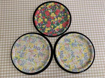 3 Vassoi Vintage Floreali della Buitoni anni 80