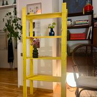 Scaffale ikea legno dipinto giallo