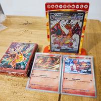 Lotto 3 carte Pokemon Holo + Custodie protettive