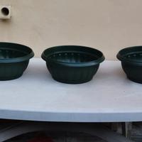 ciotole vasi in resina colore verde nuovi