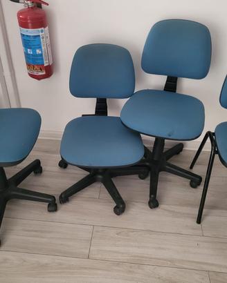 Stock di 4 Sedie da Ufficio Azzurre – 10€ TOTALI