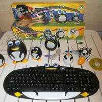 SET COMPUTER PC PINGUINO 5 IN 1 MOUSE TASTIERA WEB