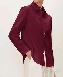 Camicia donna bordeaux 100% cotone