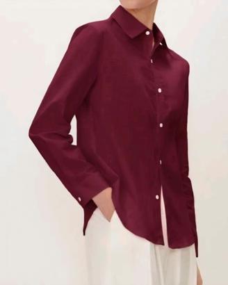 Camicia donna bordeaux 100% cotone