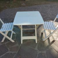 Set completo tavolo e 2 sedie pieghevoli