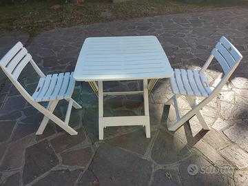 Set completo tavolo e 2 sedie pieghevoli
