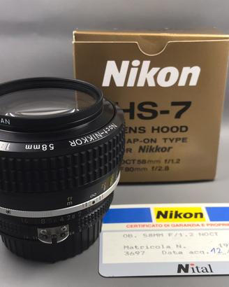 Obiettivo Nikon Noct 58mm f1.2 ais