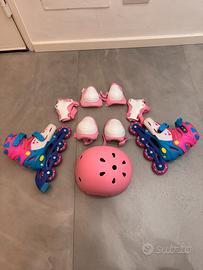 Pattini in linea bambini più set protezioni