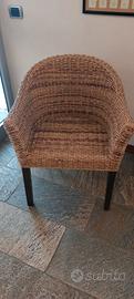 Set 4 poltroncine in rattan