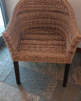 Set 4 poltroncine in rattan