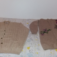2 cardigan lana beige/