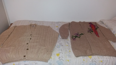 2 cardigan lana beige/