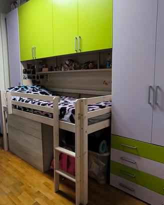 Camera cameretta a ponte con letto a soppalco per 
