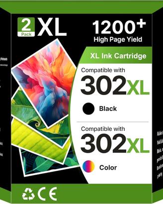 302 XL Cartucce per HP 302 Nero e Colorata