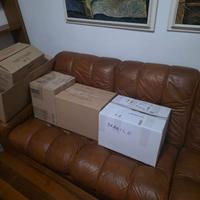 Set Salotto in Vera Pelle (Divano + 2 Poltrone)