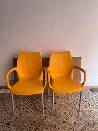 Coppia di sedie Gaber modello tulip con braccioli