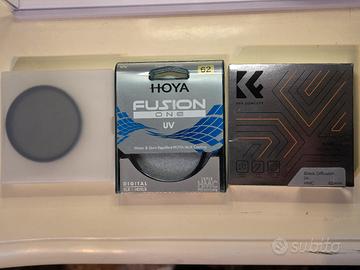 3 filtri da 62mm filtro CPL, Black Diffusion, UV