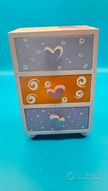 Cassettiera in legno 3 cassetti – mini organizer