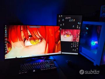 "PC+MONITOR rx6600xt Ryzen 5700 32gbram rgb m2 4.0